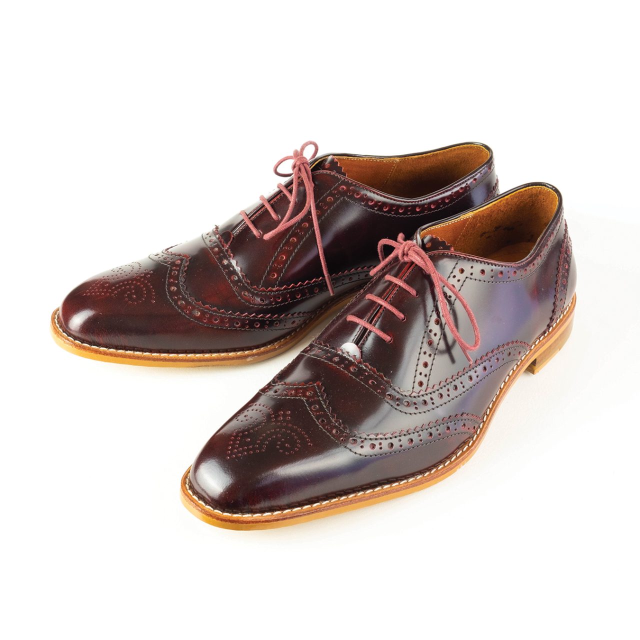 รองเท้า Wingtip Oxford สีเบอร์กันดี