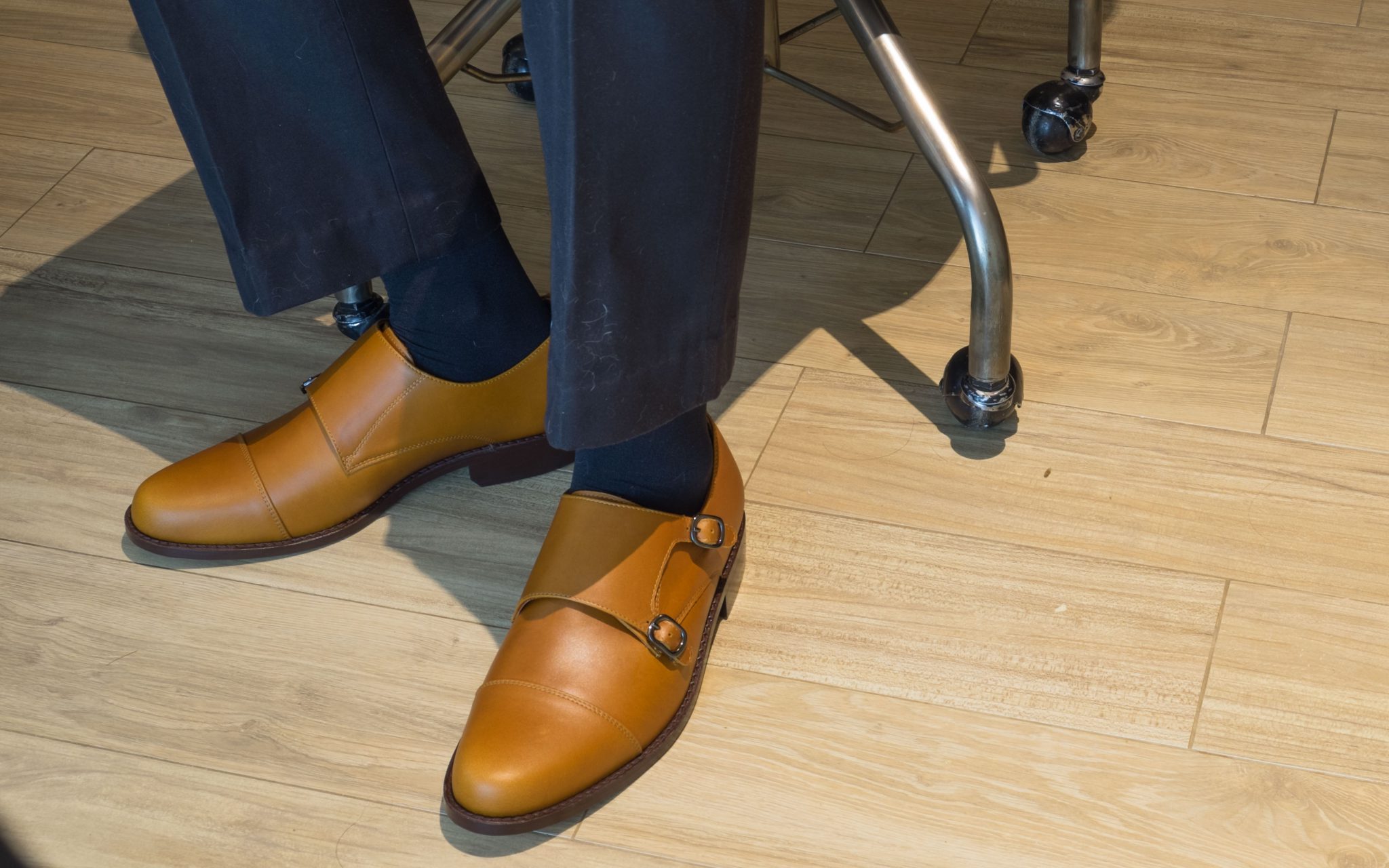 รองเท้า double monk strap รุ่น Duke สีแทน MAVERICKSHOES