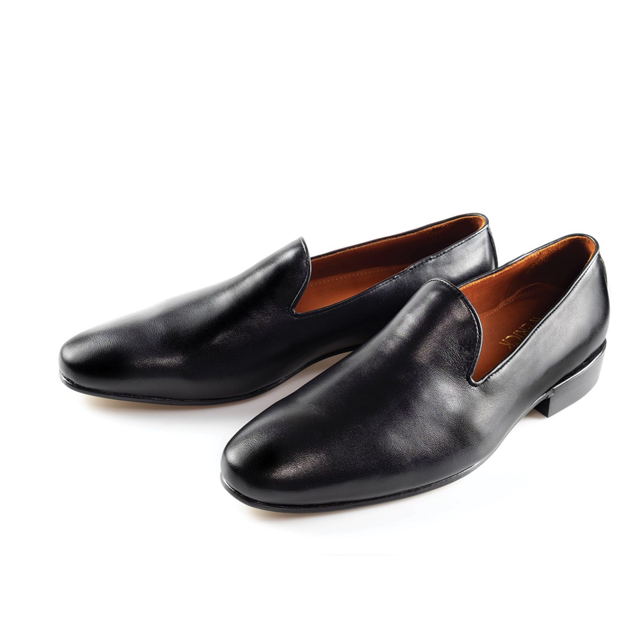Black ROBERTO - The 365 slip on : รองเท้าหนังแบบสวม รองเท้าหนังใส่สบาย รองเท้าเรียบ รองเท้าแฟชั่น
