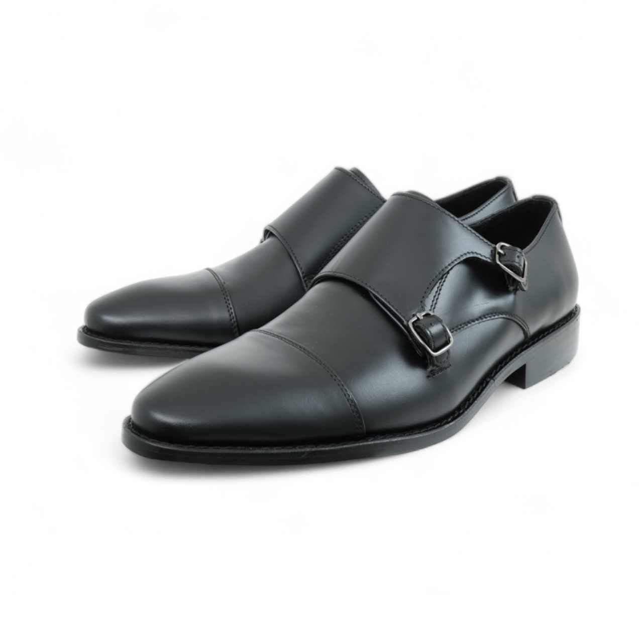 Black DUKE – The Double Monks (Facelift): รองเท้าเข็มขัดคู่ Double monkstrap สีดำ แบบสวม ใส่ทำงาน รองเท้าทางการทางเลือก
