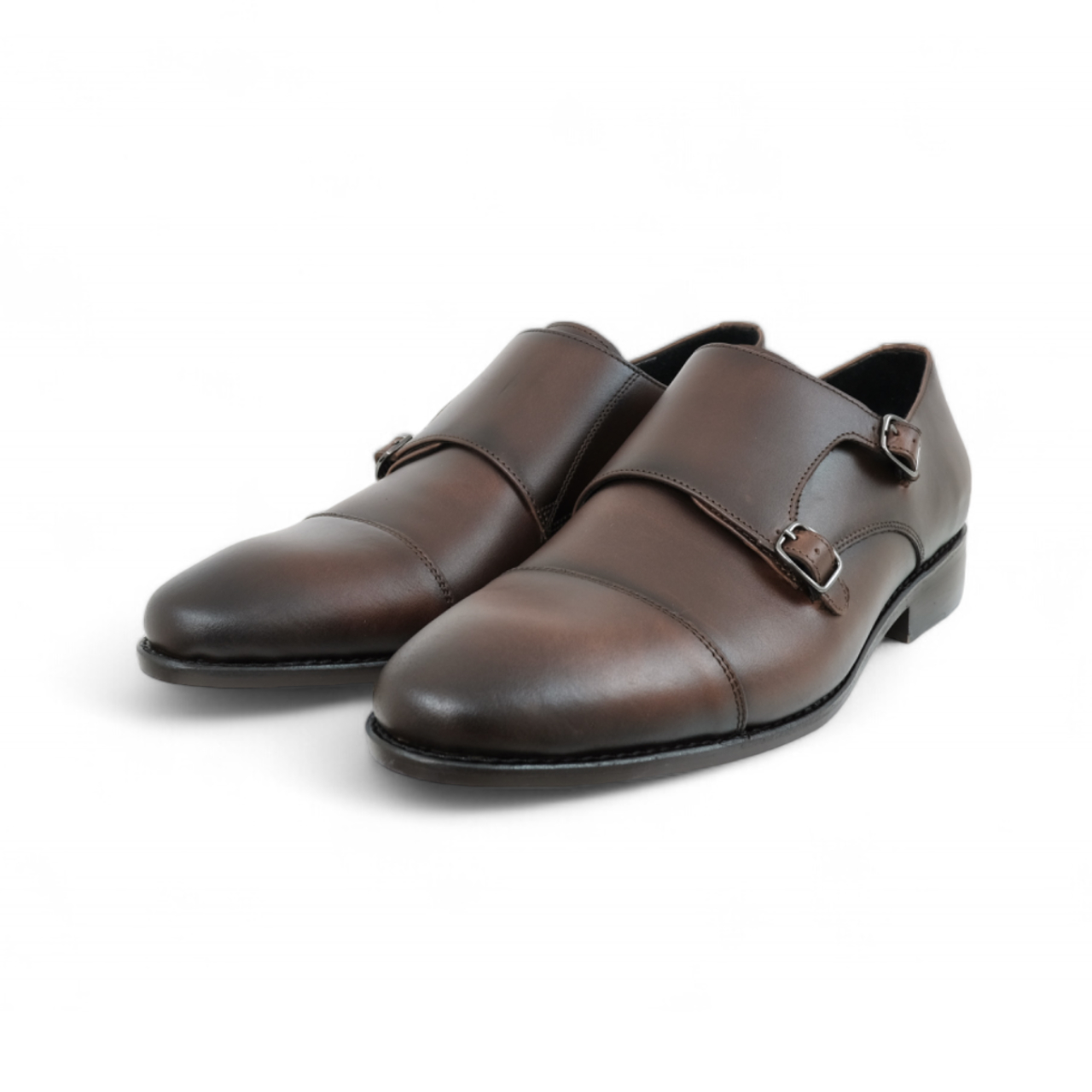 Brown DUKE – The Double Monks (Facelift): รองเท้าเข็มขัดคู่ Double monkstrap สีน้ำตาล แบบสวม ใส่ทำงาน รองเท้าทางการทางเลือก